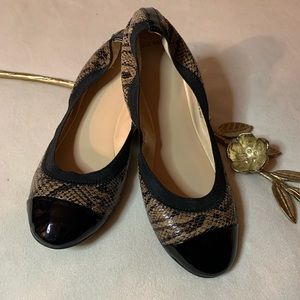 Cole Haan Snakeskin Cap Toe Deltona Ballet Flats 8